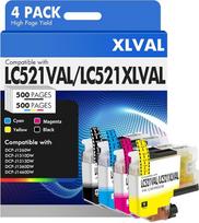 Tintenpatronen LC521XLVAL LC521VAL LC521XL Multipack DCP-J1360DW Kompatibel für LC-521XL Duckerpatronen für Brother-Drucker DCP-J1310DW DCP-J1310DW DCP-J1260W DCP-J1313DW DCP-J1460DW (Schwarz Cyan Magenta Gelb)