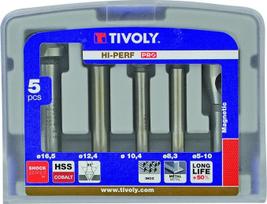 Tivoly 10331670006 FNH04 4 dalių graikinis riešutas DIN 335C HSS kobaltas 5% iki 90° skersmuo 8,3-16,5 mm + 1 nušlifavimo frezos 5-10