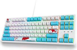 TKL žaidimų klaviatūra 75 proc., RGB mechaninė klaviatūra Amerïka QWERTY, 87 klavišai Laidinė klaviatūra su apšvietimu, skirta kompiuterių žaidėjams 87 Sea