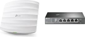 TP-Link EAP245 dviejų dažnių WLAN prieigos taškas ir ER605 5 prievadų dvigubo / daugialypio WAN VPN maršrutizatorius