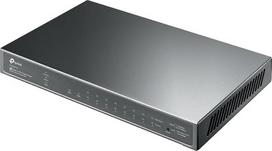 TP-Link T1500G-10PS(TL-SG2210P) 10 prievadų išmanusis komutatorius su 8 PoE+ prievadais (61 W, centrinis debesijos valdymas, integruotas "Omada SDN", IPv6 palaikymas, saugus tinklas) Juodas