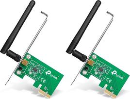 TP-Link TL-WN781ND belaidis PCI Express adapteris WLAN 150Mbps Lengva sąranka Nuimama daugiakryptė antena Palaiko "Windows" ir "Linux" (2 vnt.)