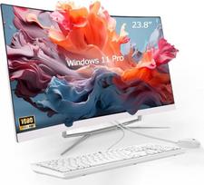 TPSPAD "viskas viename" kompiuteris, 23,8 colių FHD IPS žaidimų išlenktas 1800R stalinis kompiuteris "Windows 11 Pro", i5 procesorius iki 4,4 GHz, 16GB RAM, 256GB SSD, "Wi-Fi", QWERTY klaviatūra ir pelė