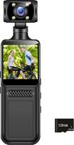 Tragbarer 4K Taschen-Camcorder mit 180°-Objektiv & WLAN, Outdoor-Rad-Recorder, LCD-Stabilisierung für Sport, Heim-Sicherheitskamera, tragbar