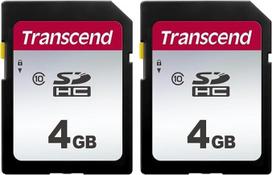 Transcend SDHC 300S 4GB atmintinė | Klasse 10, Bis zu 20MB/s Lesen, Ideal für Digitalkameras | TS4GSDC300S (2 vnt.)
