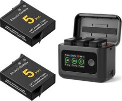 Treeboy 2 pakuotės 2100 mAh Osmo 360 akumuliatoriaus ir 18 W greito dvigubo įkroviklio, suderinami su DJI Osmo 360, Action 5 Pro, Action 4 ir 3 veiksmo kameromis
