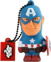 Tribe Disney Marvel Avengers Kapitonas Amerika 16GB USB 2.0 atmintinė su guminiu raktų pakabuku - mėlyna