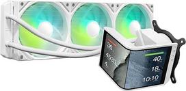 TRYX Panorama SE ARGB 360 White | 360 mm AIO su besisukančiu 6,5 colio AMOLED ekranu anamorfiniams 3D efektams, 3x RGB ventiliatoriai - LGA 1851/1700/1200/115X ir AM5/AM4