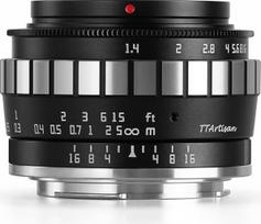 TTARTISAN 23 mm F1.4 APS-C fotoaparato objektyvas plataus kampo pagrindinis objektyvas Nešiojamasis objektyvas, skirtas "Sony E" laikikliui, tinkamas portretams, gatvės nuotraukoms (Sony E, juodai sidabrinis)