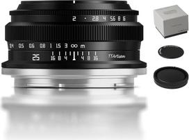 TTARTISAN 25mm f2 MFT Mount, APS-C rankinio fokusavimo veidrodinio fotoaparato objektyvas, suderinamas su M43 laikikliu