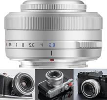 TTARTISAN AF 27 mm F2.8 XF objektyvas, skirtas "Fuji X" fotoaparatams X-A1 X-A10 X-M1 X-T1 X-T10 X-T100 X-PR01 X-PR03 X-E1 X-E2S XS10 X-H1 X-H2S ir kitiems (sidabrinės spalvos)