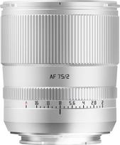 TTARTISAN AF 75 mm F2 pilno formato objektyvas su L laikikliu, STM automatinis fokusavimas, didelė diafragma ir užfiksuotas diafragmos žiedas, suderinamas su "Panasonic/Lumix/Leica" fotoaparatais su L laikikliu (sidabrinis)