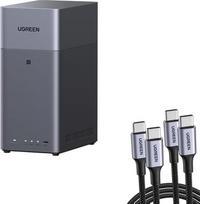UGREEN NASync DH2300 2 lizdų stalinis NAS su 100 W USB C kabeliu (be disko)