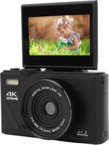 UHD 5K 75MP skaitmeninis fotoaparatas, Vlogging vaizdo kamera su 3 colių sulankstomu ekranu, automatiniu fokusavimu, apsauga nuo drebėjimo, 18x priartinimu, skaitmeninis taškinis fotoaparatas, kompaktiškas fotoaparatas, skirtas asmenukėms keliaujant