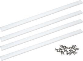 UHMW 3/4" x 3/4" x 17" stalo pjūklo kryžminio pjovimo slydiklis su išgręžtomis skylėmis ir varžtais, idealiai tinka U formos bėgiams, medžio apdirbimui, frezavimo lizdams, frezavimo stalui ir juostiniams pjūklams (4