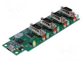 Module: USB | RS232,USB | D-Sub 9pin x4,USB B mini | -40÷85°C | 1Mbps