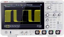 UNI-T MSO2204X mišrių signalų osciloskopas, 200 MHz dažnių juostos plotis, 4 analoginiai + 16 skaitmeninių kanalų, 5GSa/s mėginių ėmimo sparta, 100Mpts atminties gylis, 2 000 000 000 wfms/s, pasirinktinai 50 MHz dviejų kanalų bangų formų generatorius