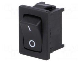 ROCKER | SPST | Pos: 2 | OFF-ON | 10A/250VAC | black | IP40 | none | 100mΩ