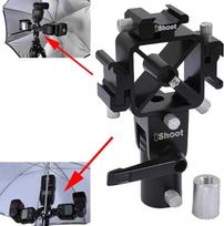 Universalus "3-in-1" "Tri-Hot Shoe" blykstės laikiklis su 2 skėčio skylėmis, skirtas šviesos stovo fotoaparatui "Tripod Reflex Umbrella" studijinei blykstei "Softbox Speedlite" difuzoriui
