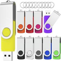 USB 2.0 atminties kortelė "Memory Stick Swivel" duomenų saugykla Metalinės atminties lazdelės "Flash Drive" USB lazdelės, 10 vnt. (10 spalvų)