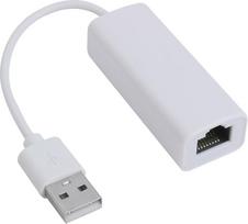 USB 2.0 LAN adapteris 10/100Mbps, USB ir RJ45 Gigabit Ethernet LAN tinklo adapteris, suderinamas su "Windows 7/8/9/9/10/11 Vista" (32/64bit), XP, 2003/2000 (baltas)