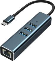 USB 3.0 į Ethernet adapteris su USB C į RJ45 Gigabit LAN 1000Mbps laidinio tinklo, Ethernet į USB Type-C 1000Mbps tinklo adapteris, skirtas Windows XP, Mac OS, Linux, VISTA 7 8 10 11 (4 in 1)