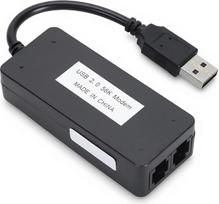 USB 56K išorinis faksimilinis duomenų modemas, duomenų faksimilinis balso rinkimas USB faksimilinis modemas, du RJ11 prievadai, palaikantys skambinančiojo ID, skirtas nešiojamajam kompiuteriui, faksimilinis modemas