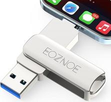 USB atmintinė "iPhone" 64GB, didelės spartos USB 3.0 "iPhone Flash Drive" išorinė atmintinė, skirta daugiau nuotraukų ir vaizdo įrašų, metalinė nuotraukų atmintinė "iPhone"/"iPad"/"Android"/"PC