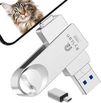 USB atmintinė "iPhone", "Ryican" 128GB USB atmintinė "iPhone" 4 in 1 USB C atmintinė USB 3.0 išorinis atminties kaupiklis "iOS" / išmaniesiems telefonams / nešiojamiesiems kompiuteriams / "Android" / asmeniniams kompiuteriams / planšetiniams kompiuteriam