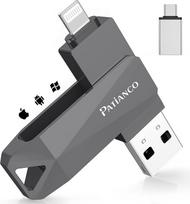 USB atmintinė "iPhone", sertifikuota MFI, "3-in-1" USB C atmintinė, 256GB išorinė atmintinė, USB 3.0 didelės spartos "Pendrive", skirta nuotraukoms, vaizdo įrašams ir dokumentams, skirta "Android"/"iPad"/"iPhone"/"Laptop"/"PC", juoda