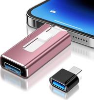 USB atmintinė 128GB "iPhone", 4 in 1 USB atmintinė "iPhone" / "Pad" / "Android" mobiliajam telefonui / kompiuteriui, USB 3.0 didelės spartos "Flash" atmintinė, prijungiama ir naudojama - atsarginė nuotraukų ir vaizdo įrašų kopija, rožinė