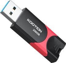 USB atmintinė 256GB USB 3.0, KOOTION USB atmintinė 256GB, slankiojanti USB 3.0 atmintinė, duomenų saugykla, unikali atmintis, juoda/raudona