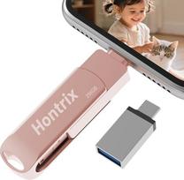 USB atmintinė 256GB, skirta telefonui, "4-in-1" atmintinė, "Photostick", didelės spartos atmintinė, telefono išorinės atminties išplėtimas, nuotraukų atmintinė, atmintinė mobiliajam telefonui/iOS/Android/Pad/Laptop/PC, šviesiai rožinė