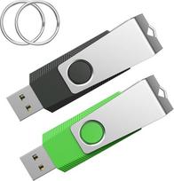 USB atmintinė 32GB 2.0 2 pakuotės "Memory Stick" juoda žalia USB atmintinė, skirta asmeniniam kompiuteriui / nešiojamajam kompiuteriui / išmaniajam televizoriui / automobiliui, aukštos kokybės duomenų saugykla