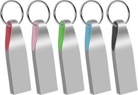 USB atmintinė 4GB, 5 vnt., metalinė atmintinė USB 2.0 su raktų pakabuku, įvairiaspalvė