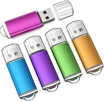 USB atmintinė 64GB, "Memory Stick", metalinė, atspari vandeniui, didelės spartos USB 2.0 atmintinė, USB atmintinė, suderinama su "Windows", "Mac OS", nešiojamuoju kompiuteriu, asmeniniu kompiuteriu, automobiliu, planšetiniu kompiuteriu - 5 spalvotų viene