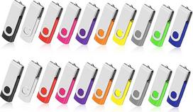 USB atmintinė, AreTop Memory Stick 16GB 20 Pack Flash Drive 2.0 Swivel Thumb Drive su dirželiu ir LED indikatoriumi, USB atmintinė, skirta kompiuteriui, nešiojamajam kompiuteriui ir planšetiniam kompiuteriui, duomenų saugojimui