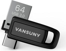 USB atmintinė 64GB 3.0 Dual USB C Stick 64GB Mini USB Stick C tipo 2 in 1 OTG Memory Stick 3.0 Waterproof Flash Drive, skirtas iPhone 15 / Smartphone / Tablet Mac / Kompiuteris / Mobilusis telefonas