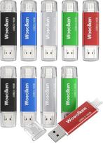 USB C atmintinė 16GB, 10 vnt., USB 2.0 dviguba atmintinė "2-in-1", skirta C tipo mobiliajam telefonui/išmaniajam telefonui/nešiojamajam kompiuteriui/nešiojamajam kompiuteriui/PC