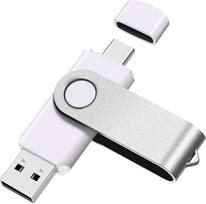 USB C atmintukas 128GB, OTG USB C rašiklinis diskas, USB 3.0 ir USB C atmintukas, C tipo atminties kortelė, skirta USB A+USB C "Android" išmaniajam telefonui, metalinė, balta