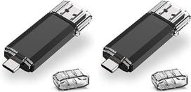 USB C OTG atmintinė 128GB RAOYI USB 3.0 Type C Stick Dual USB Memory Stick 2-in-1 Flash Drive 128GB, skirta planšetiniams kompiuteriams/išmaniesiems telefonams/Android/PC/Laptop/Windows/iOS (juoda) (2 vnt.)