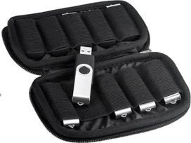 USB kaupiklių organizatorius tinka USB atmintinės dėklas Elektroninių priedų dėklas, skirtas 10 USB atmintinių / atminties kortelių / USB atmintinių, juodas, modernus