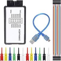 USB loginis analizatorius 24MHz 8CH 8 kanalų UART IIC SPI derinimas su mini USB kabeliu DuPont kabelis 6 spalvų testavimo kabliukų rinkinys Arduino FPGA M100 SCM