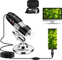 USB mikroskopo kamera, nuo 40x iki 1000x, skaitmeninis mikroskopas su metaliniu stovu ir dėklu, suderinamas su "Android Windows 7, 8, 10, 11, "Linux", "Mac", nešiojama mikroskopo kamera