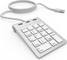 USB skaitmeninė klaviatūra su USB šakotuvu ir 24 colių USB kabeliu, skirta "iMac", "MacBook", "MacBook Pro", "MacBook Air", "Mac Mini" ar bet kuriam kitam kompiuteriui