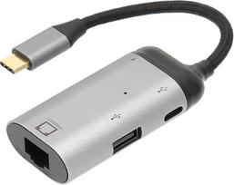 USB-C į Ethernet adapteris, C tipo į RJ45/65W PD/Type-C/USB2.0 Gigabit Ethernet 10/100/1000Mbps LAN tinklo adapteris, skirtas Pro Air 2019/2018/2017 ir kt.