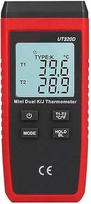UT320D Mini kontaktinio tipo skaitmeninis termometras Dviejų kanalų K-J temperatūros matuoklis LCD apšvietimas Duomenų laikymas termostatas