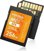 V60 UHS-II SD kortelė 256GB, SDXC atminties kortelė su iki 300MB/s skaitymo ir 160MB/s įrašymo sparta, skirta 4K/6K vaizdo įrašams ir profesionaliai fotografijai (U3, V60, 10 klasės, UHS-II SD kortelė) - EF8_256GB