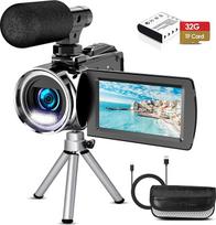 Vaizdo kamera 4K 36 MP Vlogging Caméra Pour Appareil Photo Numérique YouTube 30 FPS 3.0 Inch 270° Avec Zoom Numérique 18 x Trepied, Carte SD 32GB & Piles