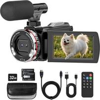 Vaizdo kamera 4K vaizdo kamera, 48MP 21X skaitmeninio priartinimo vaizdo kamera "YouTube", 3,0 colių 270° pasukamas ekranas, vaizdo kamera su mikrofonu, nuotolinio valdymo pultu, HDMI kabeliu, 2 baterijomis (32GB)
